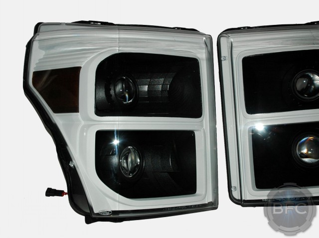 2014 F350 Superduty Black White Quad Projectors