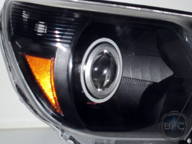 2014 Toyota Tacoma HID Black Amber Halo Headlights