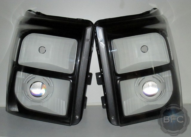 2012 Ford F350 Superduty Black White Headlights