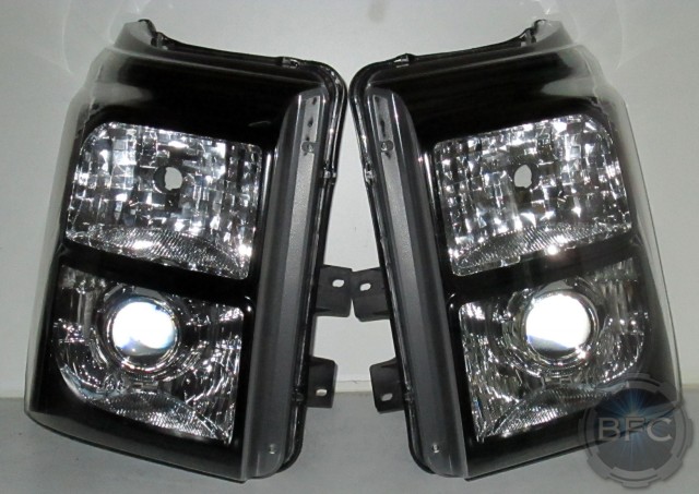 2011 Ford Superduty HID Black Chrome Amber Headlight Retrofits