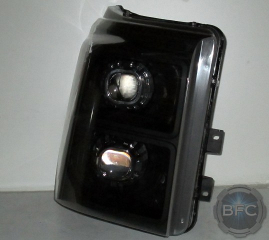 2015 Ford Superduty Square HID Projector Retrofit Headlights Black Chrome