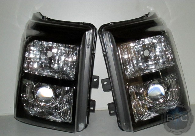 2015 Ford Superduty Black Chrome Clear Projector Headlamps