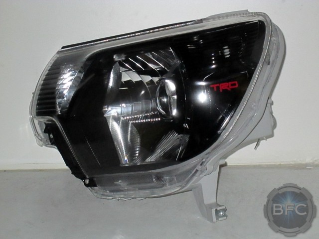 2014 Toyota Tacoma Red TRD Black Chrome D2S Square HID Headlights