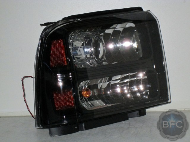 2005 Ford Superduty Harley Black Chrome HID Projector Headlamps