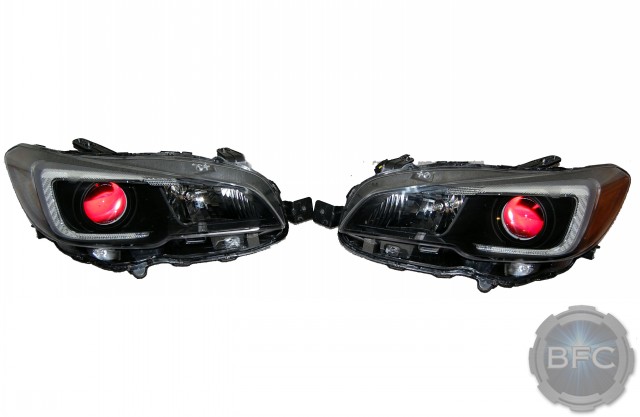 2015 Subaru WRX Black Red Headlights