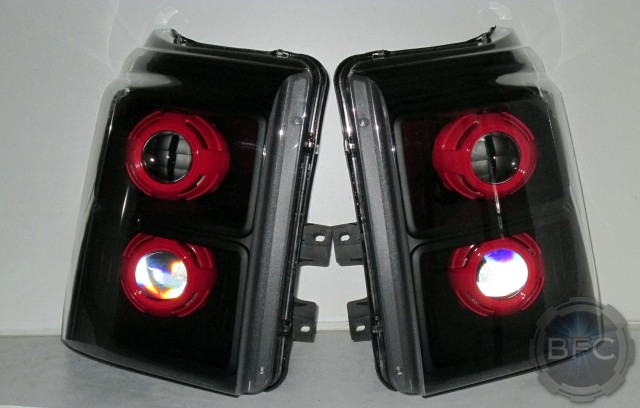 2016 Ford F350 Superduty Black Red Quad HID Projector Headlights