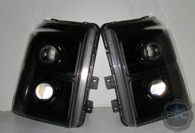 2016 Ford Superduty All Black Quad HID Projector Headlamps
