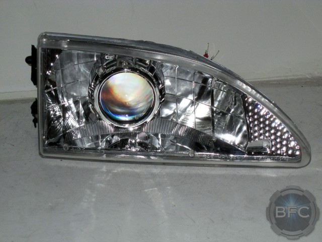 94 Ford Mustang Chrome HID Projector Headlamps