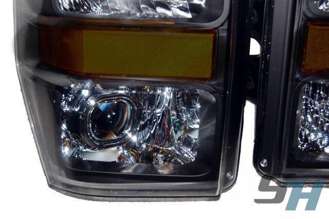 2010 Black Chrome Superduty HID Retrofit Projector Headlights Smoked