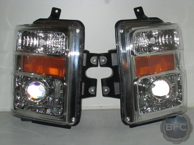 2010 Ford Superduty All Chrome HID Projector Retrofit D2S Headlamps