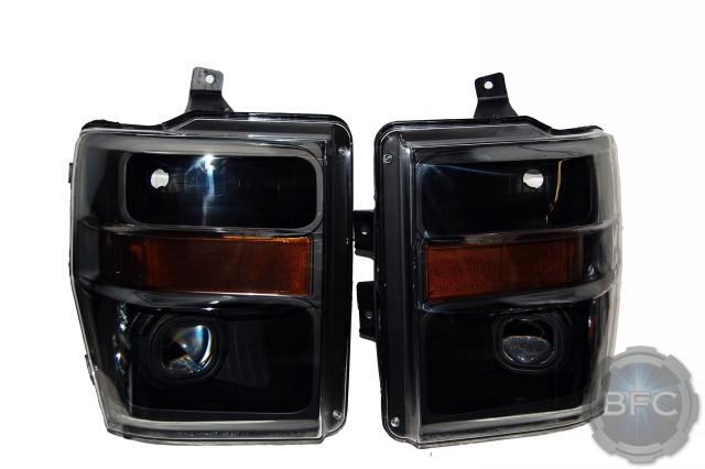 2010 Ford Super Duty Black HID Projector Custom Headlights