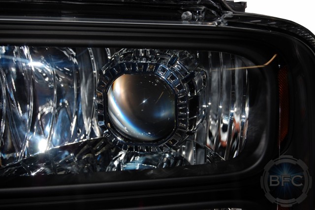 2007 Ford F350 Super Duty Black & Chrome HID Projector Headlights