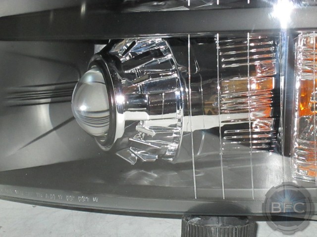 Chevy Silverado Chrome Black Quad HID Projector Headlights