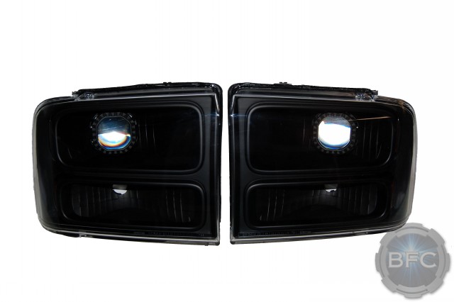 05-07 Ford Superduty All Black Square HID Projector Headlights