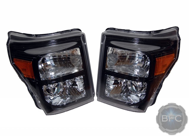 2015 Ford F350 Superduty Black Chrome HID Projector Headlamps