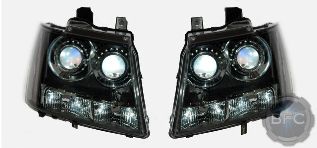 2014 Chevy Tahoe Quad Chrome HID Projector Headlights