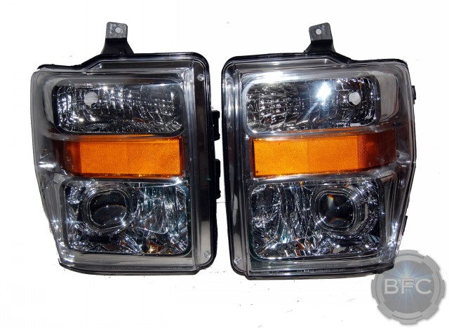 2010 Ford Super Duty HID Projector Chrome Headlights