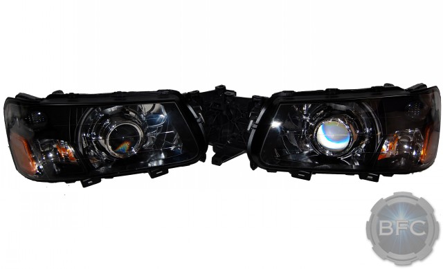 2004 Subaru Forester Black & Chrome HID Projector Headlights