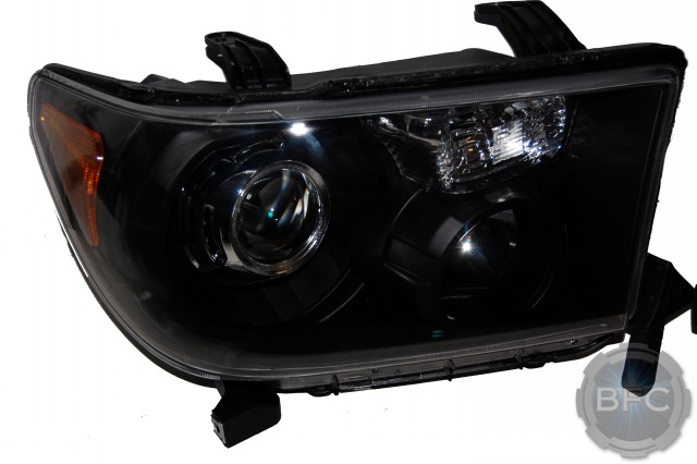 2012 Toyota Tundra Black & Chrome HID Projector Headlights