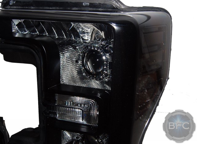 2017 Ford Superduty Black & Chrome Quad HID Projector Headlights
