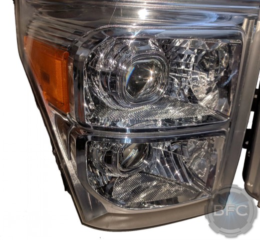 2011-2016 Ford Superduty Quad Chrome HID Projector Square Headlight Retrofits