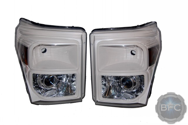 2016 Ford Super Duty Platinum Tri Coat White Projector Headlights