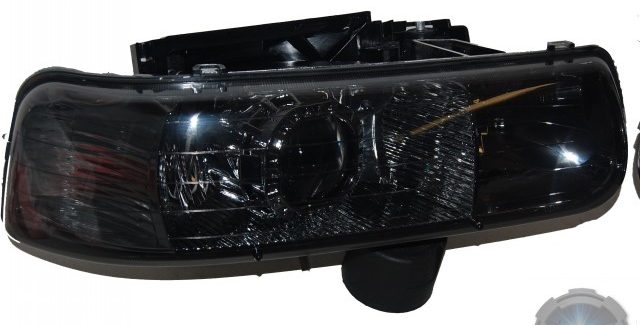 02 Chevy Silverado Black Smoke HID Projector Headlights