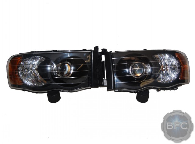 2005 Dodge Ram Black & Chrome HID Projector Retrofit Custom Headlights