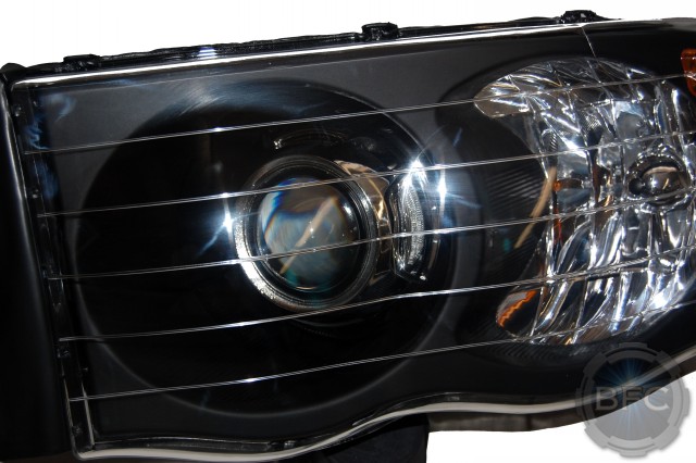 2005 Dodge Ram Black & Chrome HID Projector Retrofit Custom Headlights