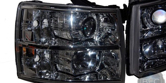 2008 Chevy Silverado All Chrome HID Projector Retrofit Headlights