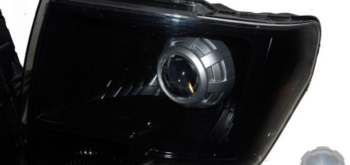 2012 Ford F150 Custom Black & Silver HID Projector Headlights
