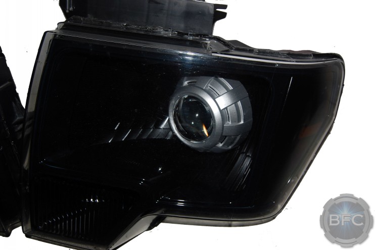 2012 Ford F150 Custom Black & Silver HID Projector Headlights