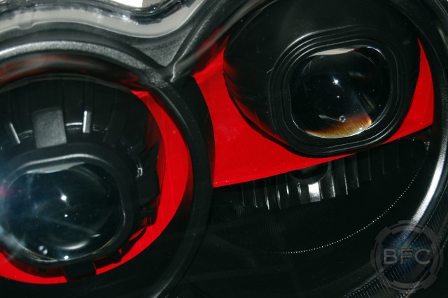 2006 Jeep SRT8 Black & Red Quad HID Projector Retrofit Headlights