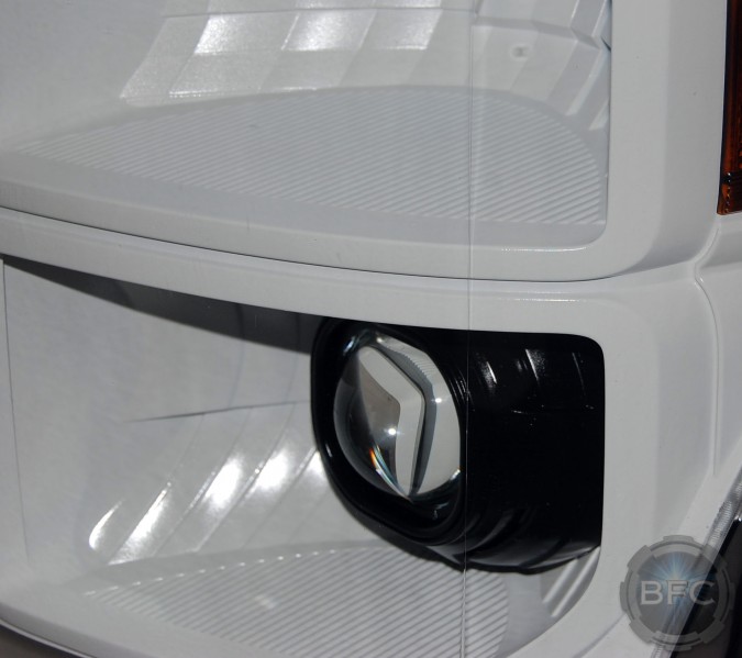 2016 F250 Oxford White Square HID Projector Retrofit Headlights
