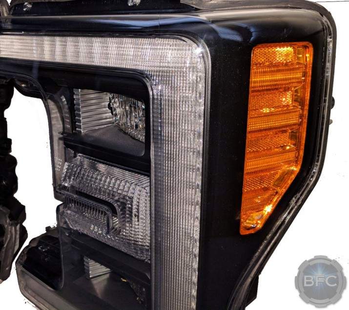 2018 Ford Super Duty Quad OEM LED Headlights Black Painted