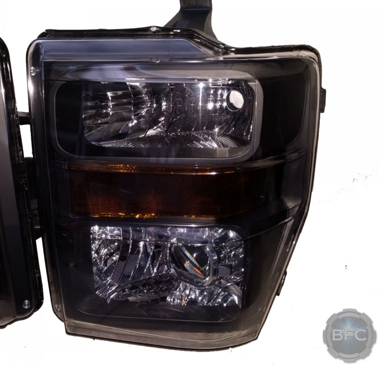 2008-2010 Ford Super Duty HID Black & Chrome Projector Headlights
