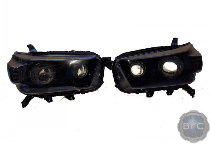 2010-2013 Toyota 4Runner Black & Gunmetal Grey Quad HID Projector Headlights