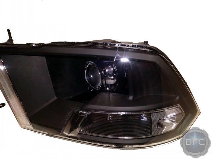 2018 Dodge Ram 3500 Mopar Non Quad HID Projector Retrofit Headlights Black & Chrome