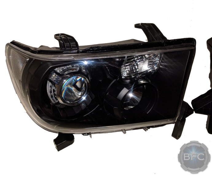 2008 Toyota Tundra Black & Chrome HID LED Projector Headlights