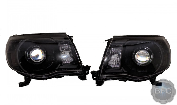 2005-2011 Toyota Tacoma Black & Chrome HID Projector Headlights
