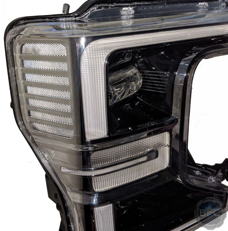 2020 Ford Super Duty F450 Clear Reflector OEM LED Quad Headlights Conversion Klearz