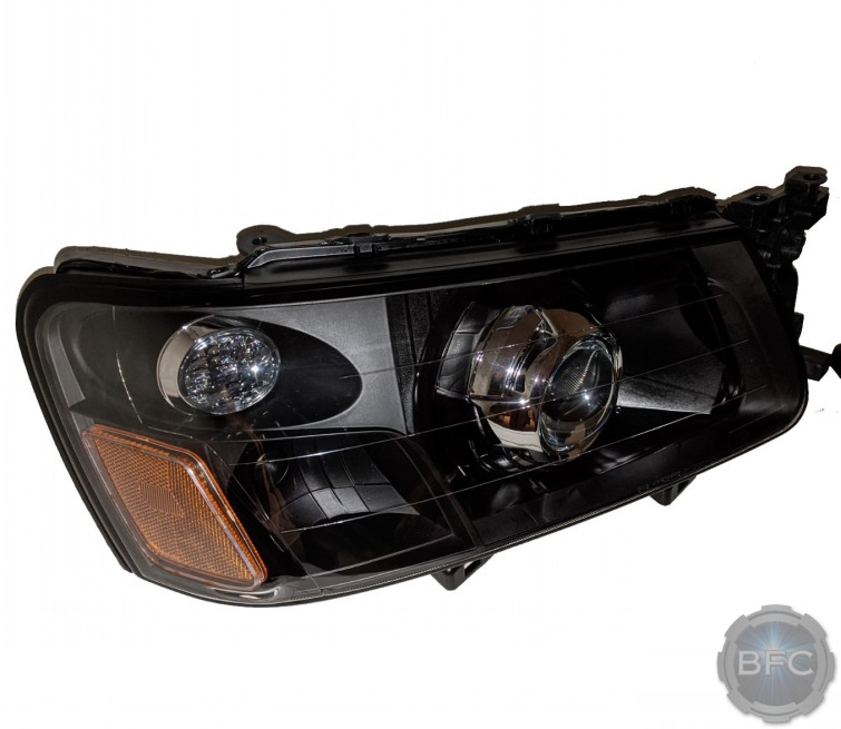 2004 Subaru Forester Black & Chrome Projector Retrofitted Headlights Kit