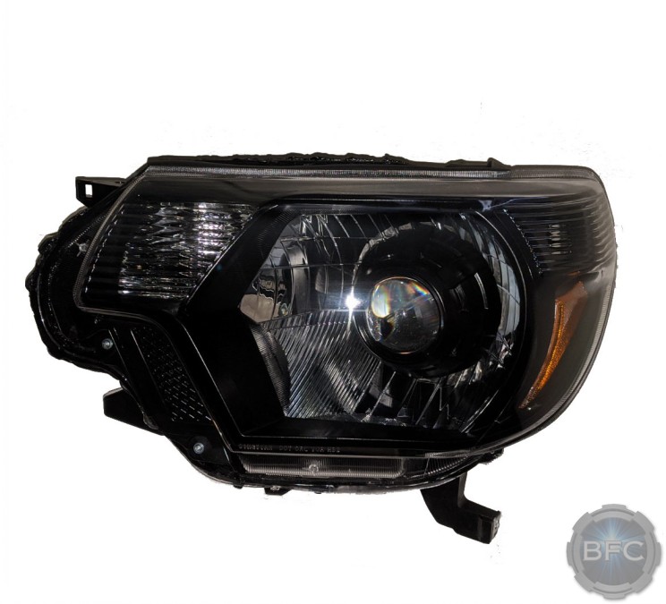 2012-2015 Toyota Tacoma Black Chrome Amber Custom Projector Headlights BLACKFLAMECUSTOMS