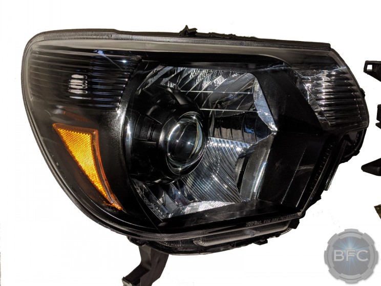 2012-2015 Toyota Tacoma Black Chrome Amber Custom Projector Headlights BLACKFLAMECUSTOMS