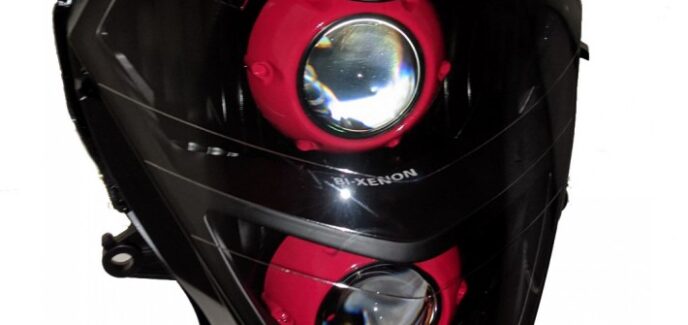 Honda Silver Wing 600 Black Red Custom Projector Headlights