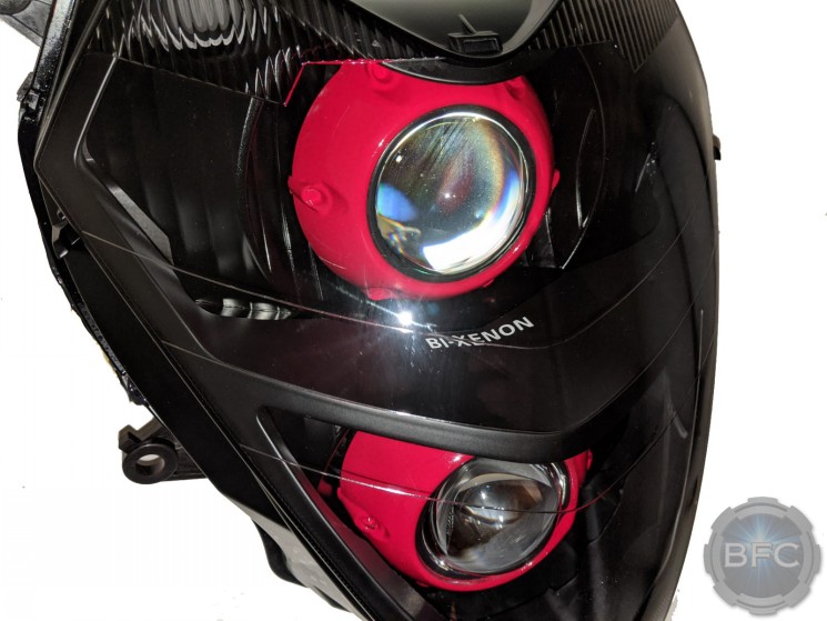 Honda Silver Wing 600 Black Red Custom Projector Headlights
