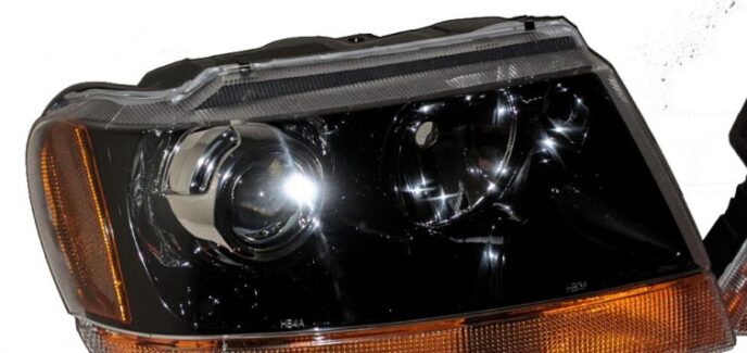 2001 Jeep Grand Cherokee HID Projector Custom Black Chrome Headlights