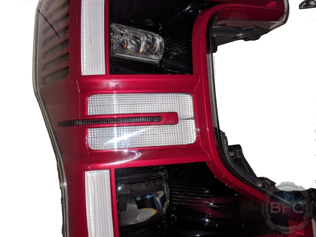 2021 Ford Super Duty Rapid Red Custom Painted OEM LED Headlights