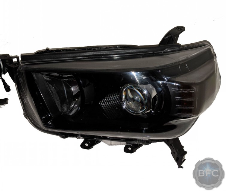 2010 to 2013 Toyota 4Runner Black & Chrome Projector HID Headlights