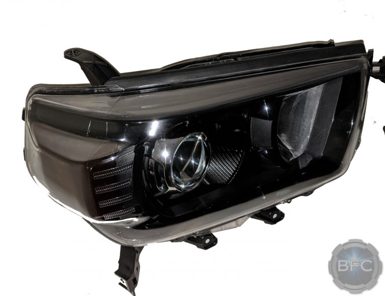 2010 to 2013 Toyota 4Runner Black & Chrome Projector HID Headlights